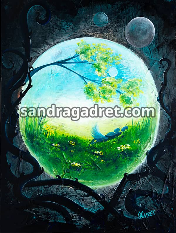La belle verte – Acrylique sur Toile 80×60 cm – 1100€