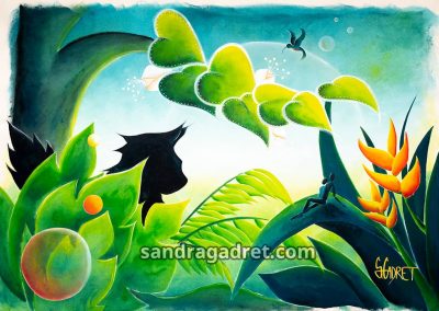 Inspiration tropicale – 217×160 cm – Disponible